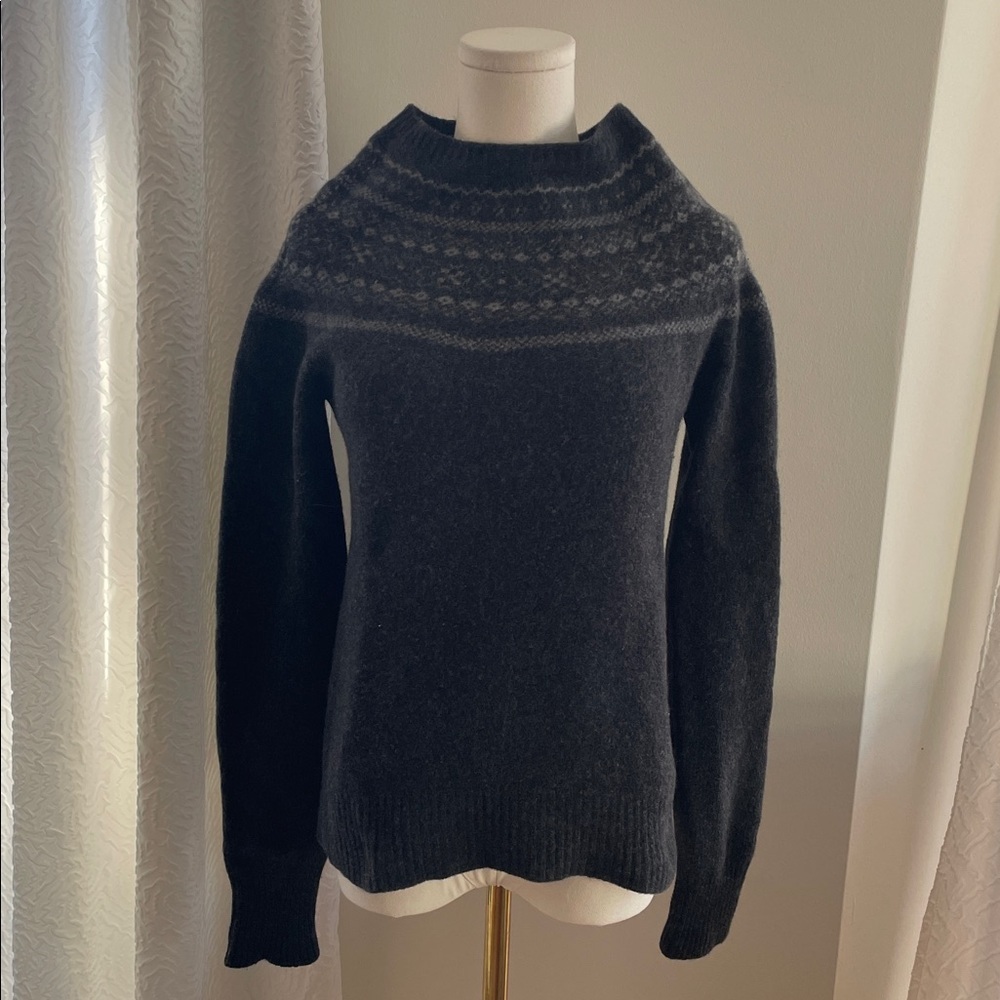 Moncler Dark Gray Patterned Sweater. Marked Large Best for Small to XS